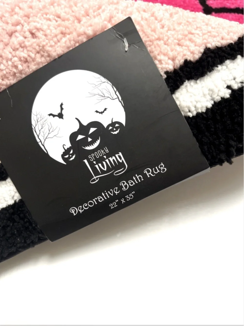 Pink Coffin Bath Rug RIP Bow Pinkoween Goth Halloween Bathroom Mat 22x35 Y2K NWT